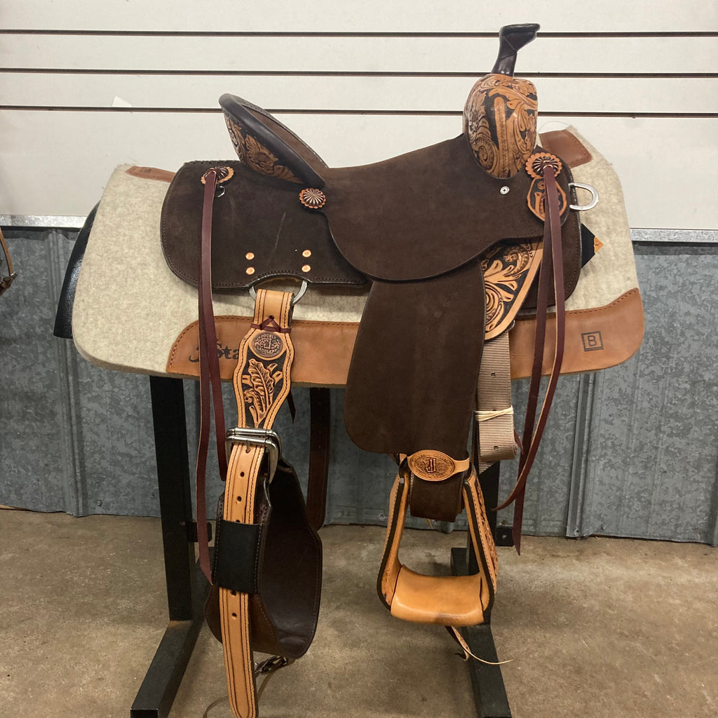 14” Double J Feather Lite Barrel Saddle – Block Saddle Company, LLC