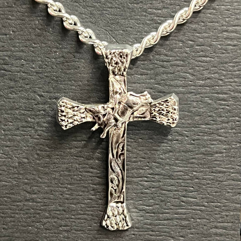 Bull Riding Cross Necklace