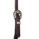 Floral Mounted Single Buckle Slip Ear Headstall