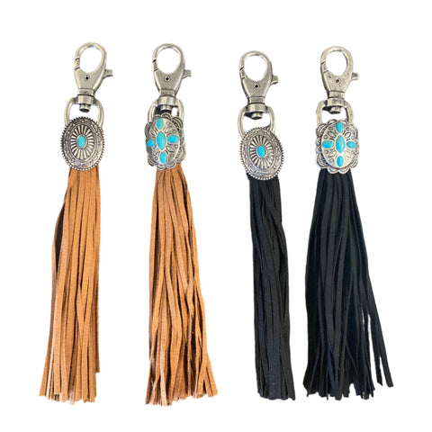 Leather Tassel Key Chain