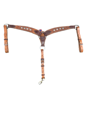 2 1/4" Tooled Breast Collar by HR Saddles