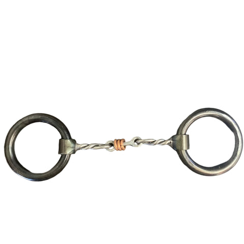 Dutton Sweet Iron Twisted Wire Dogbone Ring Snaffle HR-82/12