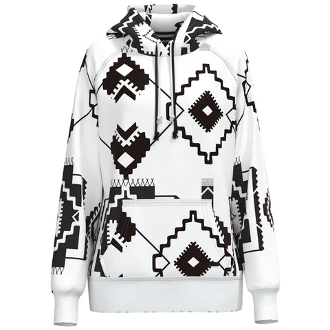 "Chaparral" White/Black Aztec Hoody by HOOEY