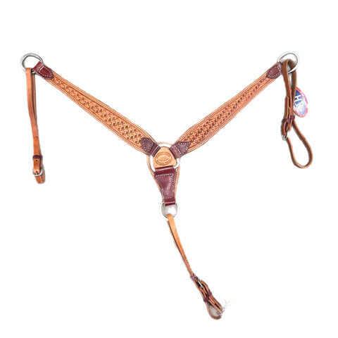 1.5" Cross Tooled Breast Collar by HR Saddles