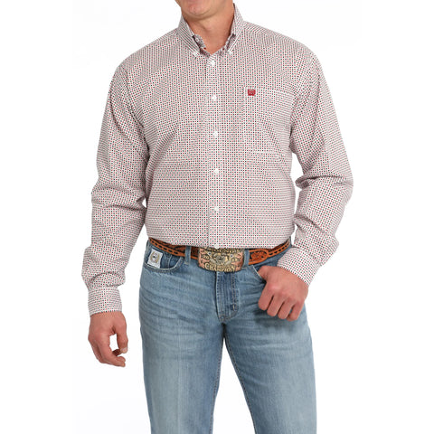 Men's Card Suit Prints White Button Down Western Shirt by Cinch Jeans