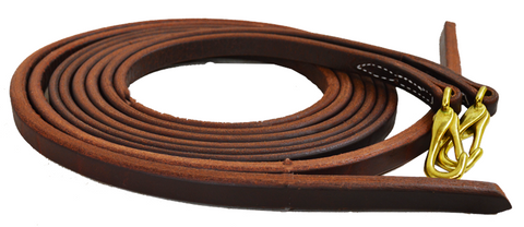 Quick Change 5/8" Oiled Harness Leather Split Reins