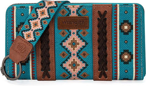 Wrangler Dark Turquoise Southwestern Art Print Wallet