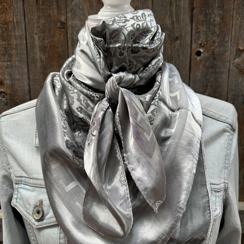 35X35" Silver Jacquard Wild Rag