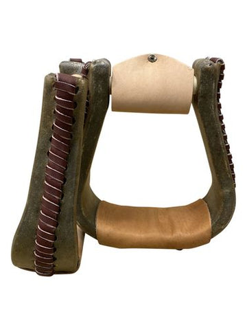 2.5" Rawhide Covered Stirrups by HR Saddles